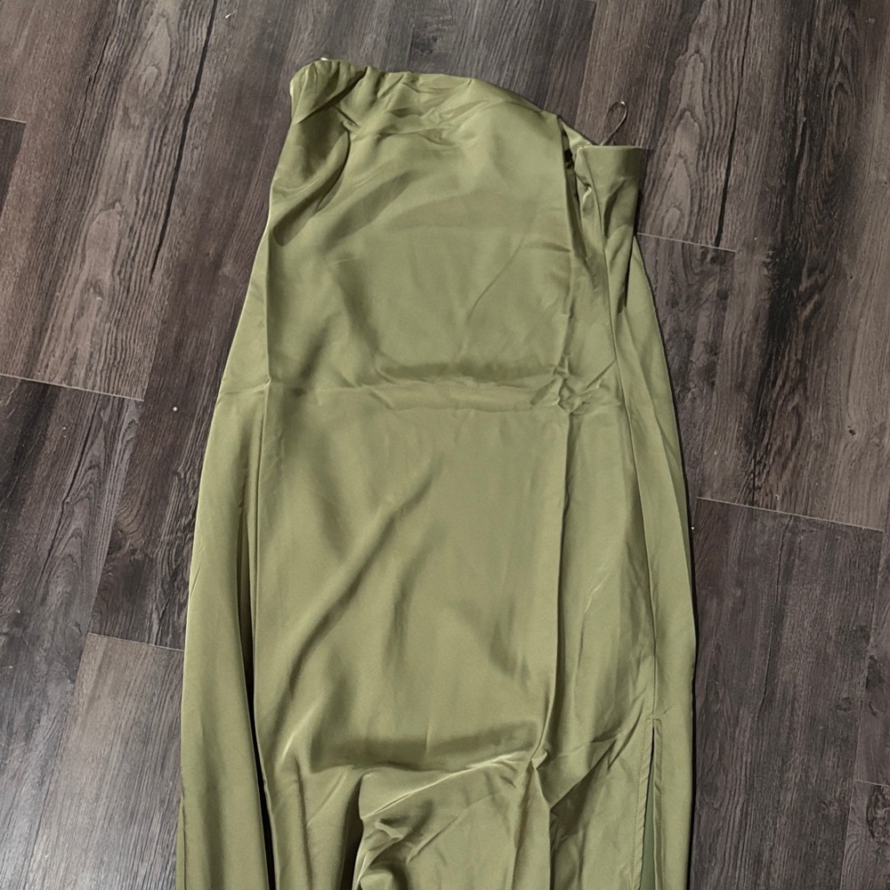 Olive Green Satin dress size medium